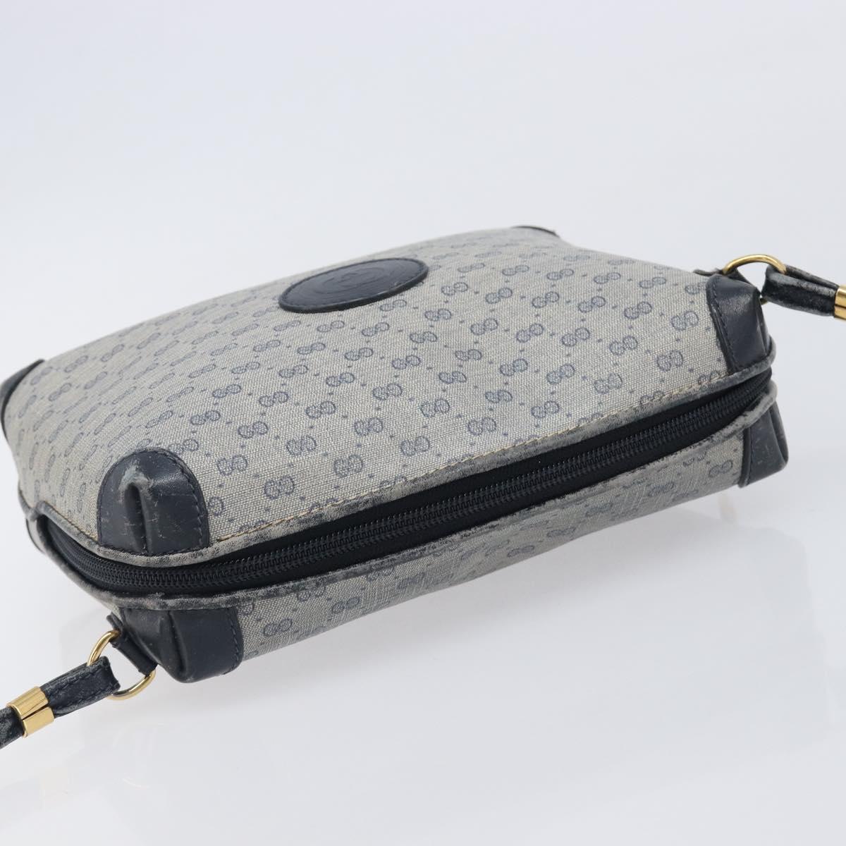 GUCCI Micro GG Shoulder Bag PVC Navy Gold Tone 007 115 0093 Auth ep17052