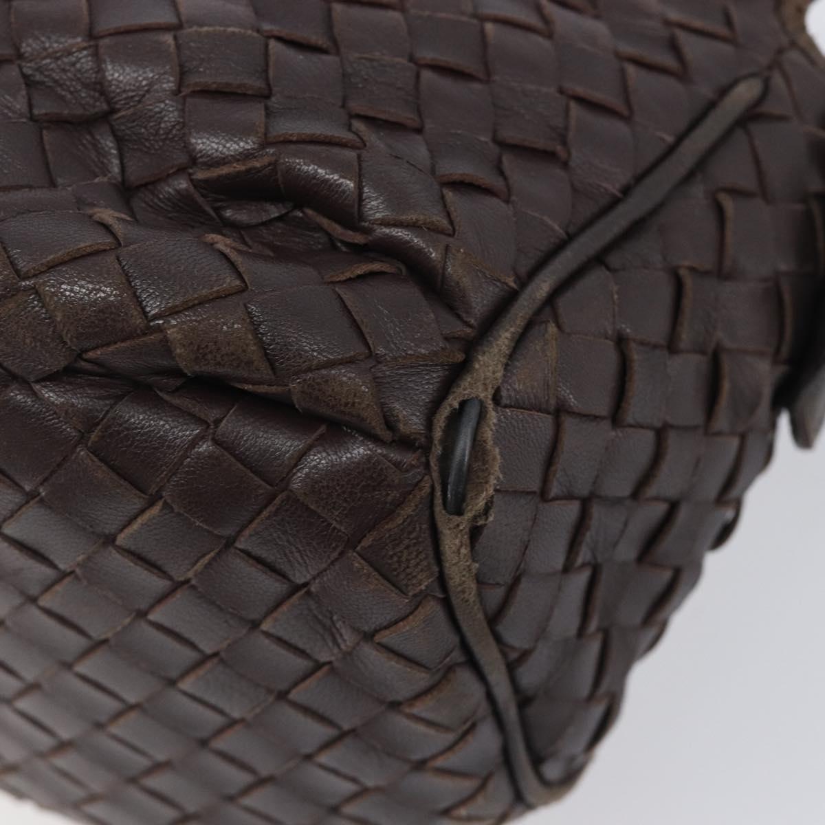 Bottega Veneta INTRECCIATO Shoulder Bag Leather Brown Gold 192661 Auth ep17057