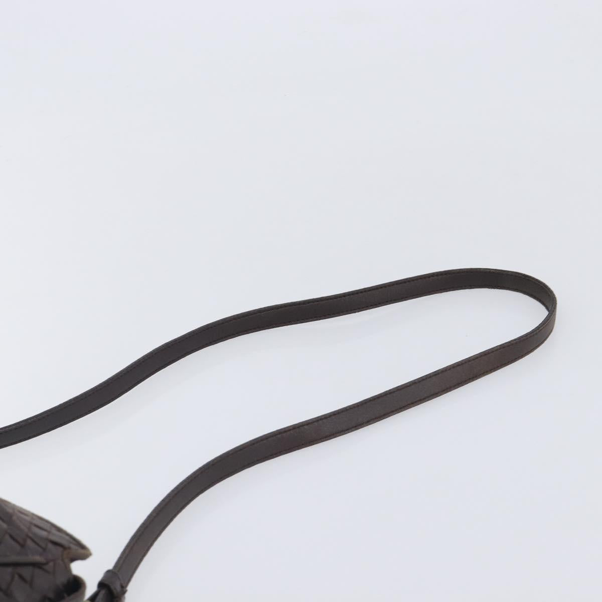 Bottega Veneta INTRECCIATO Shoulder Bag Leather Brown Gold 192661 Auth ep17057