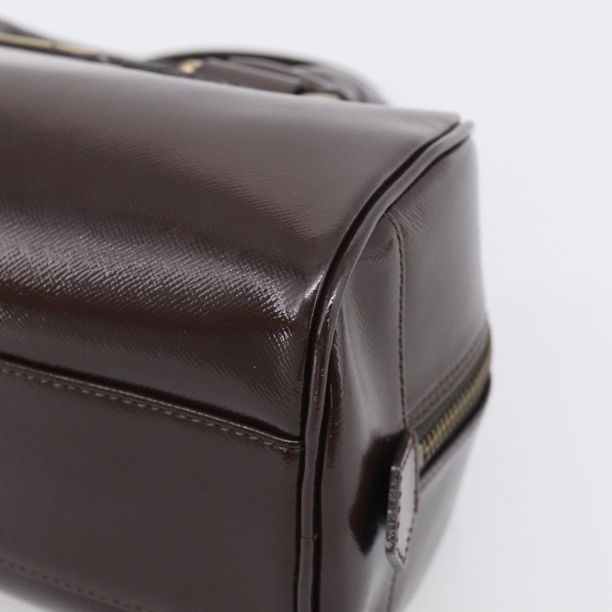 BURBERRY Hand Bag Leather Brown Gold Tone Auth ep17070A