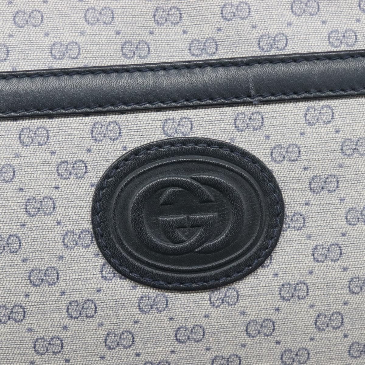 GUCCI Micro GG Shoulder Bag PVC Navy Gold Tone 001 084 0941 Auth ep17075