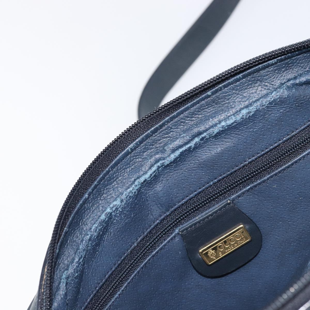 GUCCI Micro GG Shoulder Bag PVC Navy Gold Tone 001 084 0941 Auth ep17075