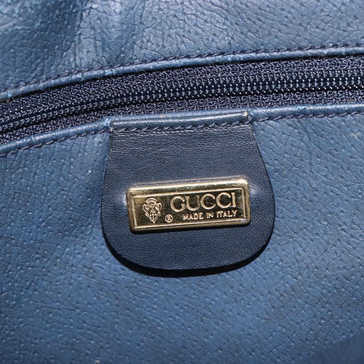 GUCCI Micro GG Shoulder Bag PVC Navy Gold Tone 001 084 0941 Auth ep17075