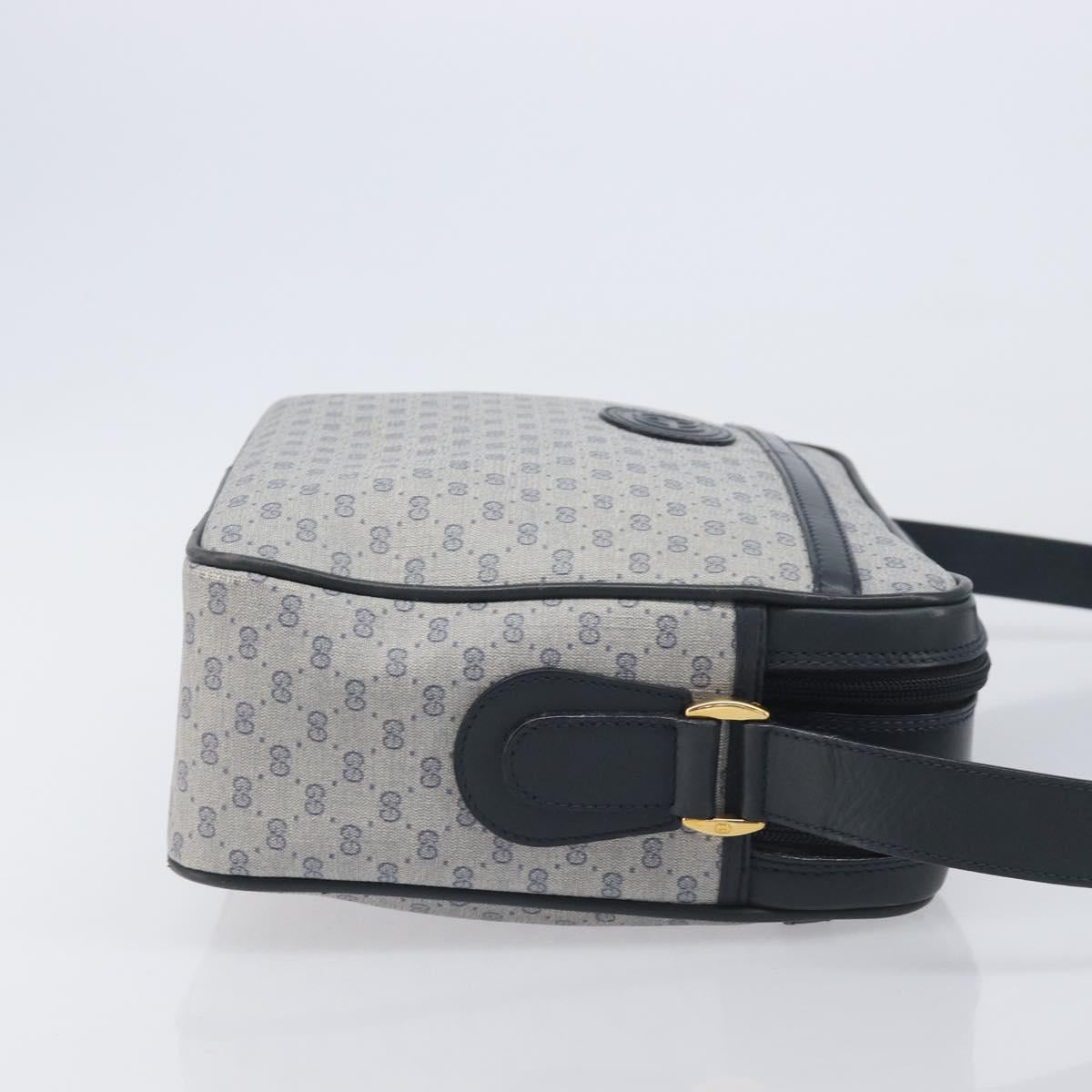 GUCCI Micro GG Shoulder Bag PVC Navy Gold Tone 001 084 0941 Auth ep17075