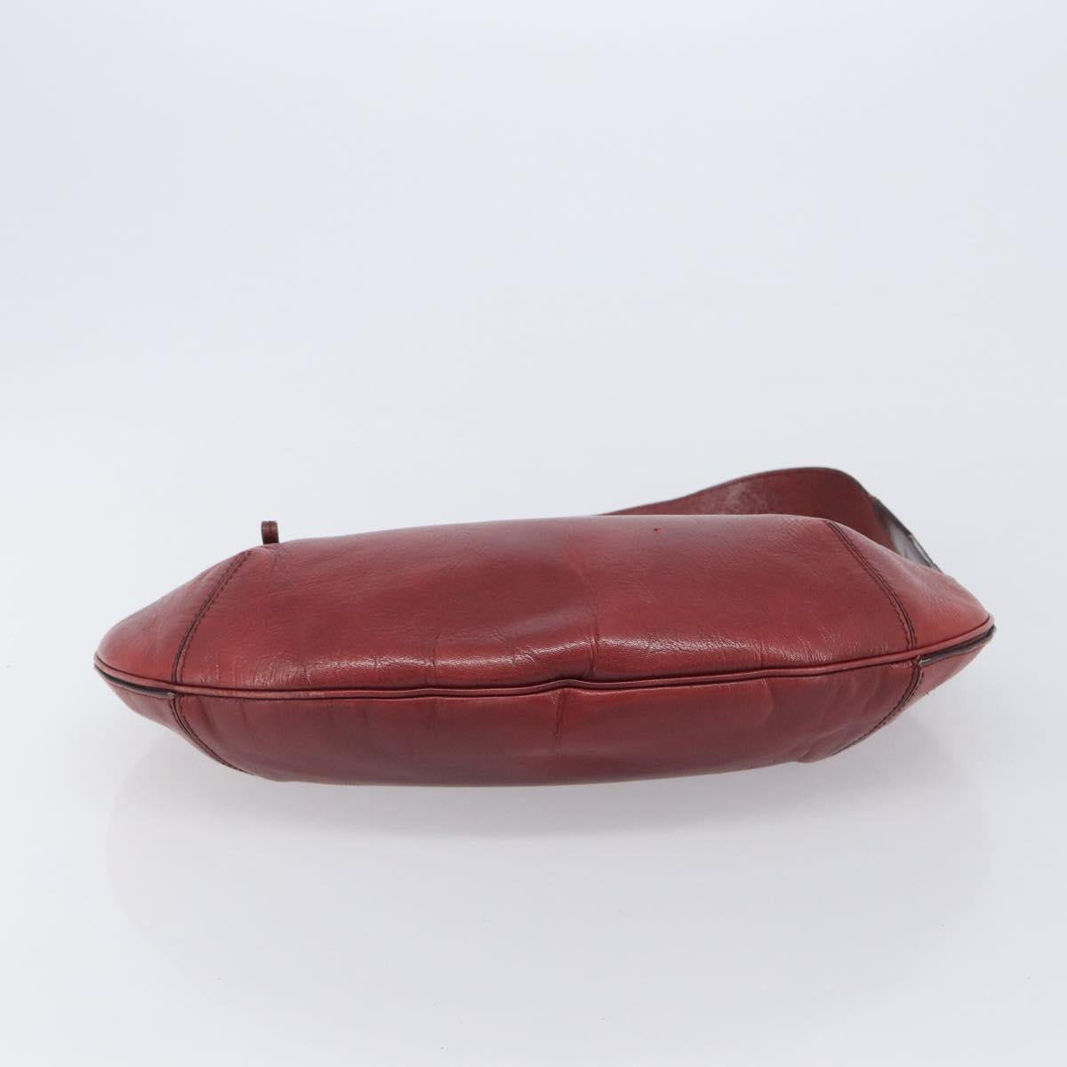 GUCCI Hand Bag Leather Red Gold Tone 106663 Auth ep17080