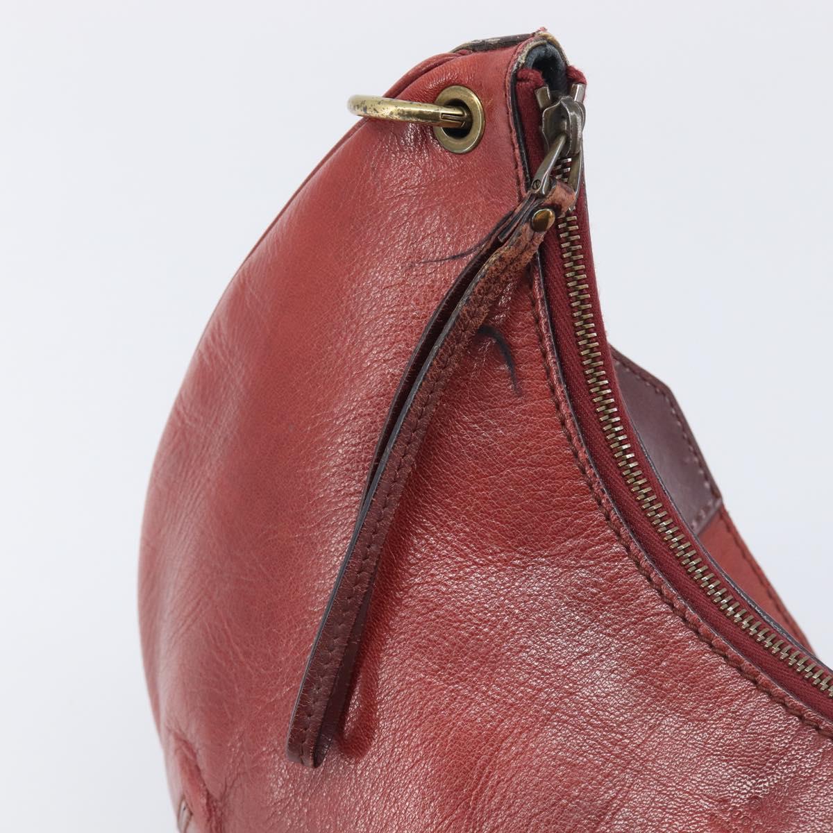 GUCCI Hand Bag Leather Red Gold Tone 106663 Auth ep17080