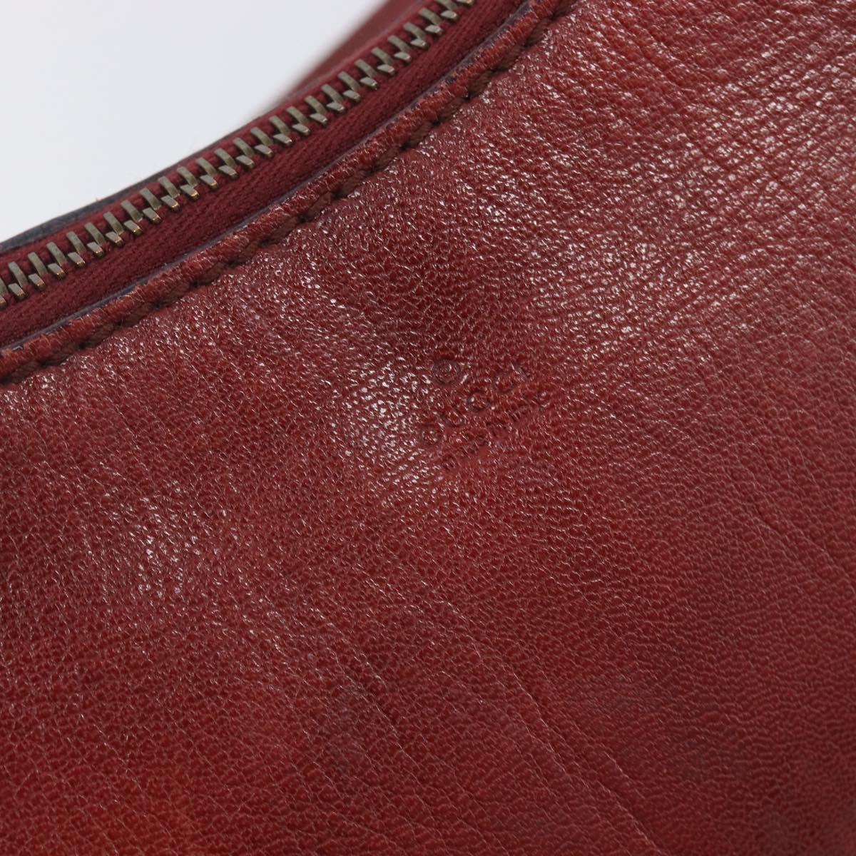 GUCCI Hand Bag Leather Red Gold Tone 106663 Auth ep17080