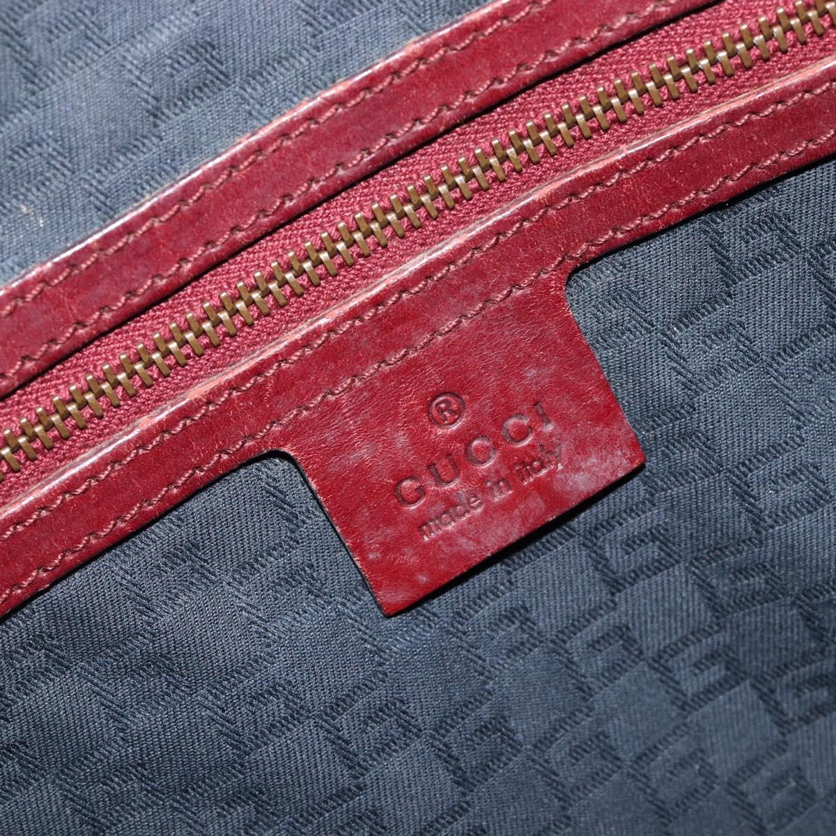 GUCCI Hand Bag Leather Red Gold Tone 106663 Auth ep17080