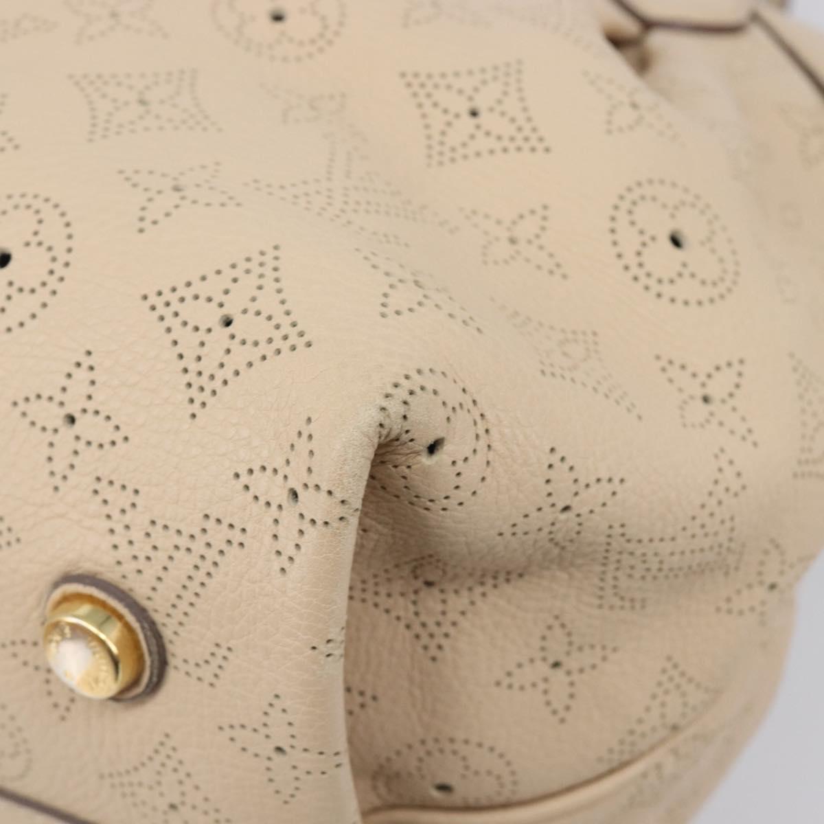 LOUIS VUITTON Mahina Shiels PM Hand Bag Leather Beige M93818 LV Auth ep17082