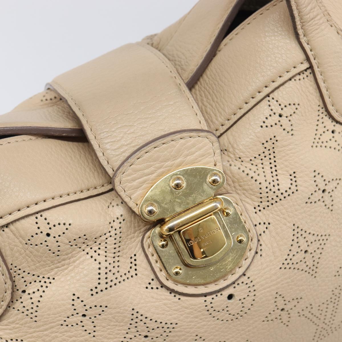 LOUIS VUITTON Mahina Shiels PM Hand Bag Leather Beige M93818 LV Auth ep17082