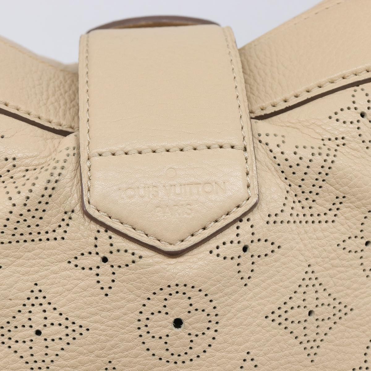 LOUIS VUITTON Mahina Shiels PM Hand Bag Leather Beige M93818 LV Auth ep17082