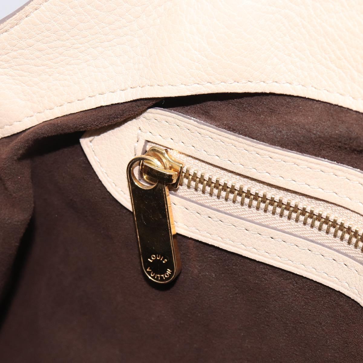 LOUIS VUITTON Mahina Shiels PM Hand Bag Leather Beige M93818 LV Auth ep17082