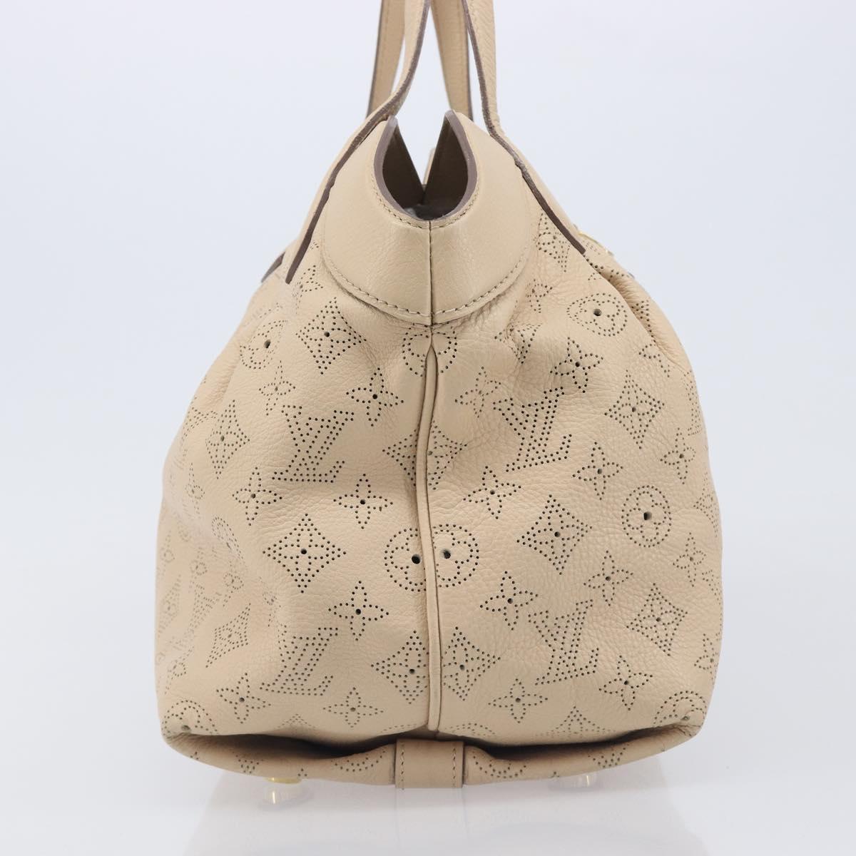 LOUIS VUITTON Mahina Shiels PM Hand Bag Leather Beige M93818 LV Auth ep17082