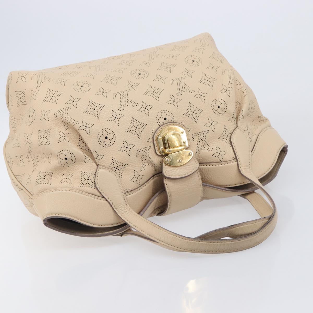 LOUIS VUITTON Mahina Shiels PM Hand Bag Leather Beige M93818 LV Auth ep17082