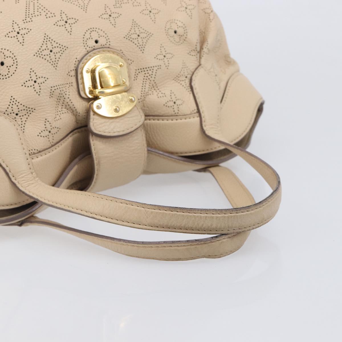 LOUIS VUITTON Mahina Shiels PM Hand Bag Leather Beige M93818 LV Auth ep17082