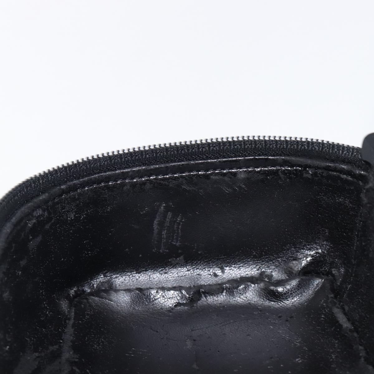 GUCCI Vanity Cosmetic Pouch Leather Black Silver 032 1956 0141 Auth ep17083
