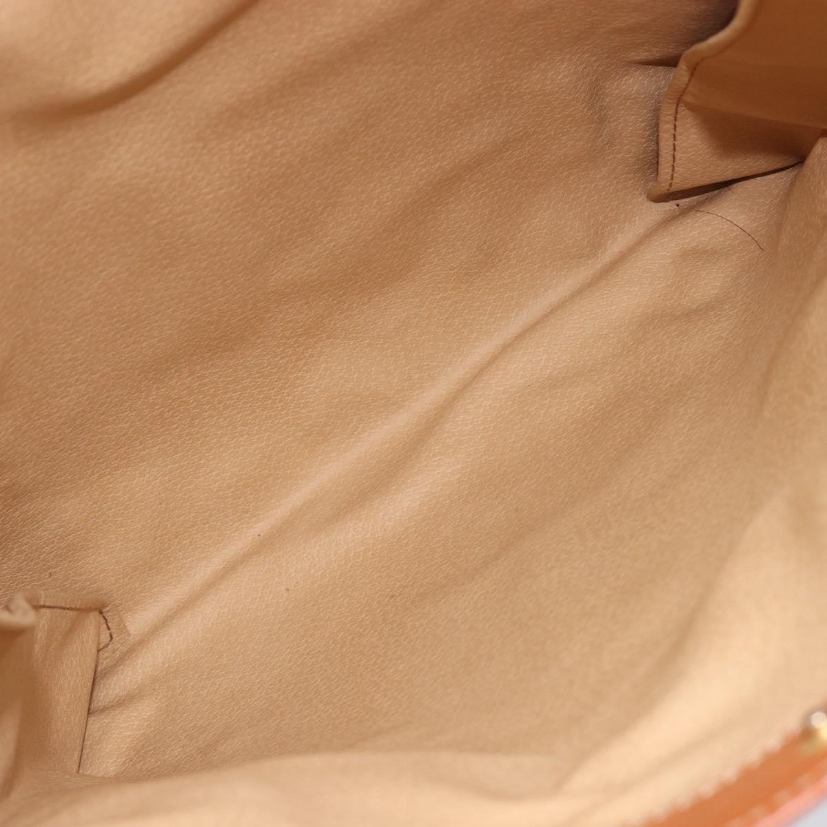 CELINE Macadam Tote Bag PVC Beige Auth ep17085