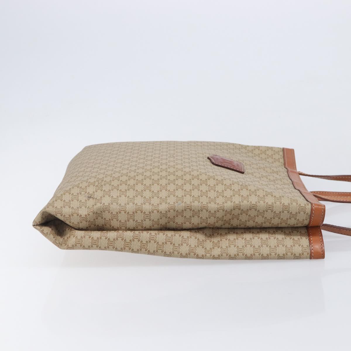 CELINE Macadam Tote Bag PVC Beige Auth ep17085