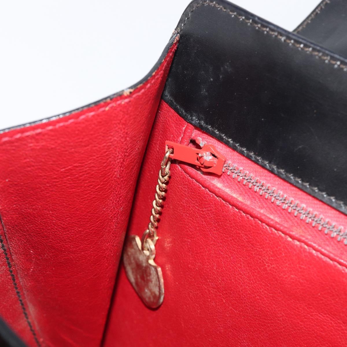 CELINE Hand Bag Leather Black Gold Tone Auth ep17090