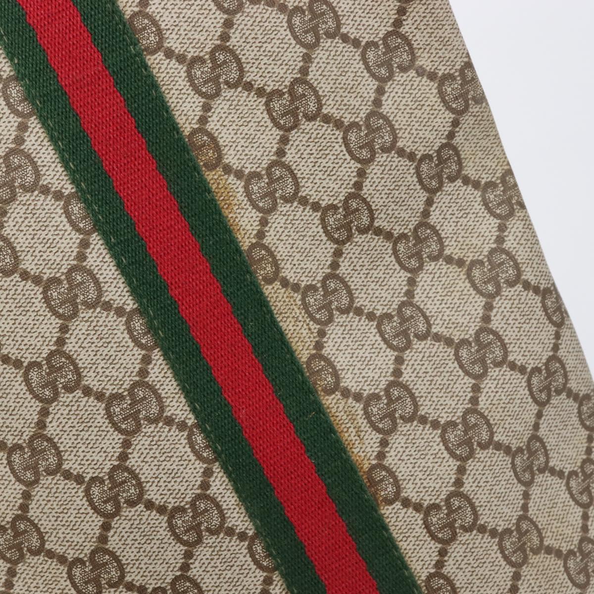 GUCCI GG Supreme Web Sherry Line Tote Bag PVC Beige Gold Tone Auth ep17091