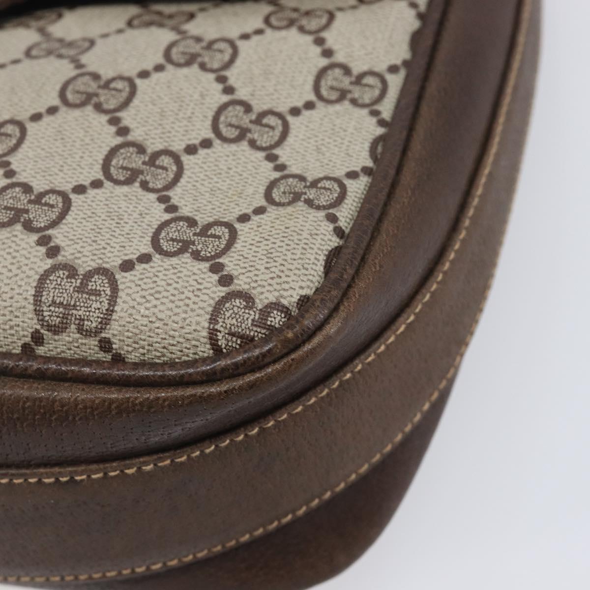 GUCCI GG Supreme Shoulder Bag PVC Beige Gold Tone Auth ep17093