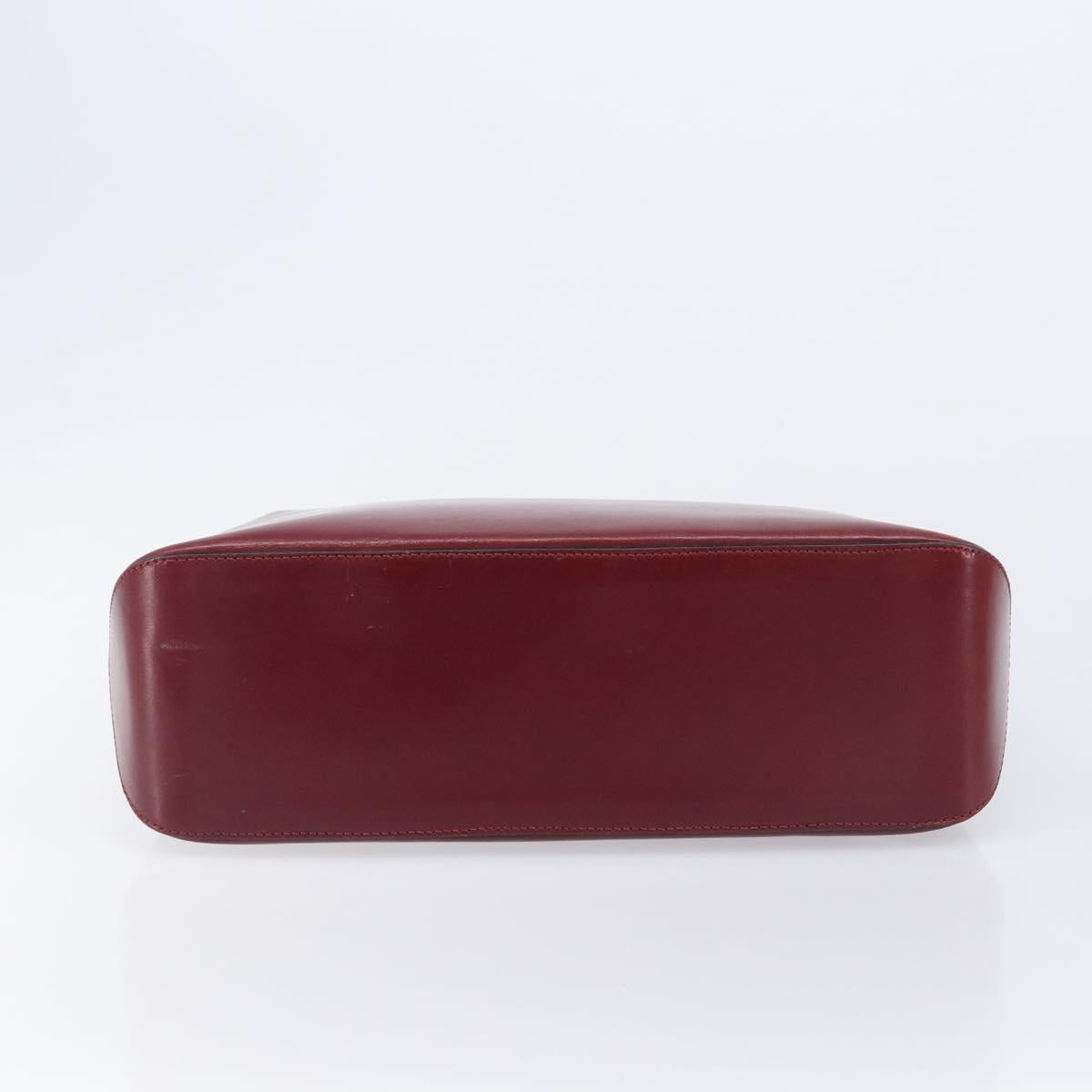 BURBERRY Hand Bag Leather Red Silver Auth ep17095