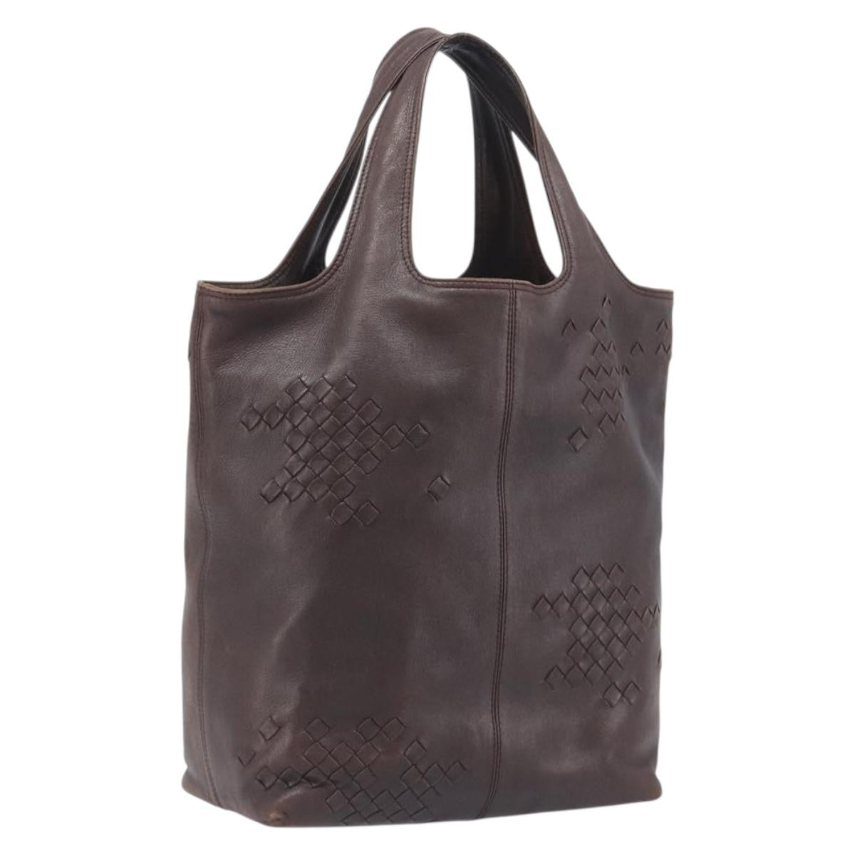 Bottega Veneta INTRECCIATO Hand Bag Leather Brown 131673 Auth ep17096
