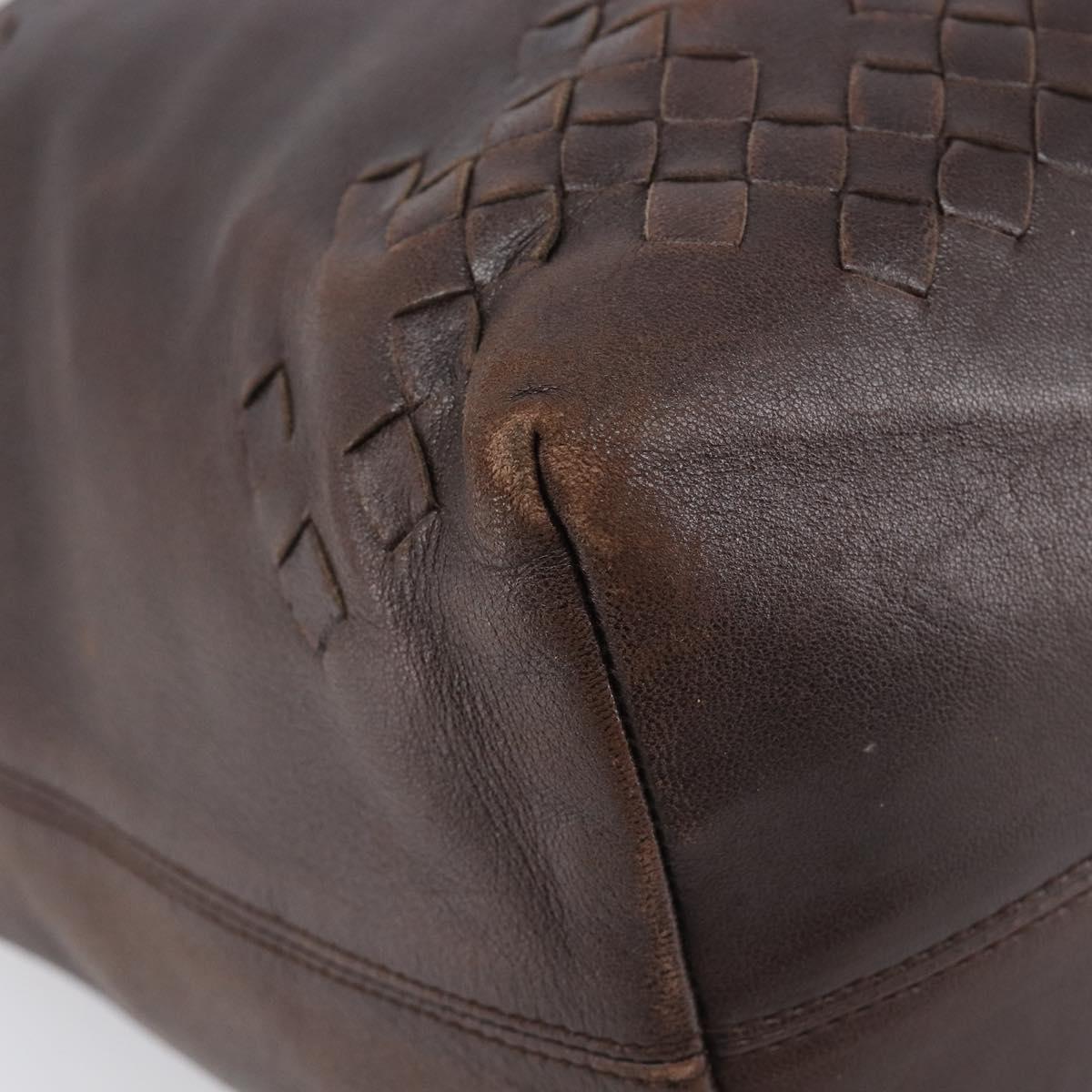 Bottega Veneta INTRECCIATO Hand Bag Leather Brown 131673 Auth ep17096