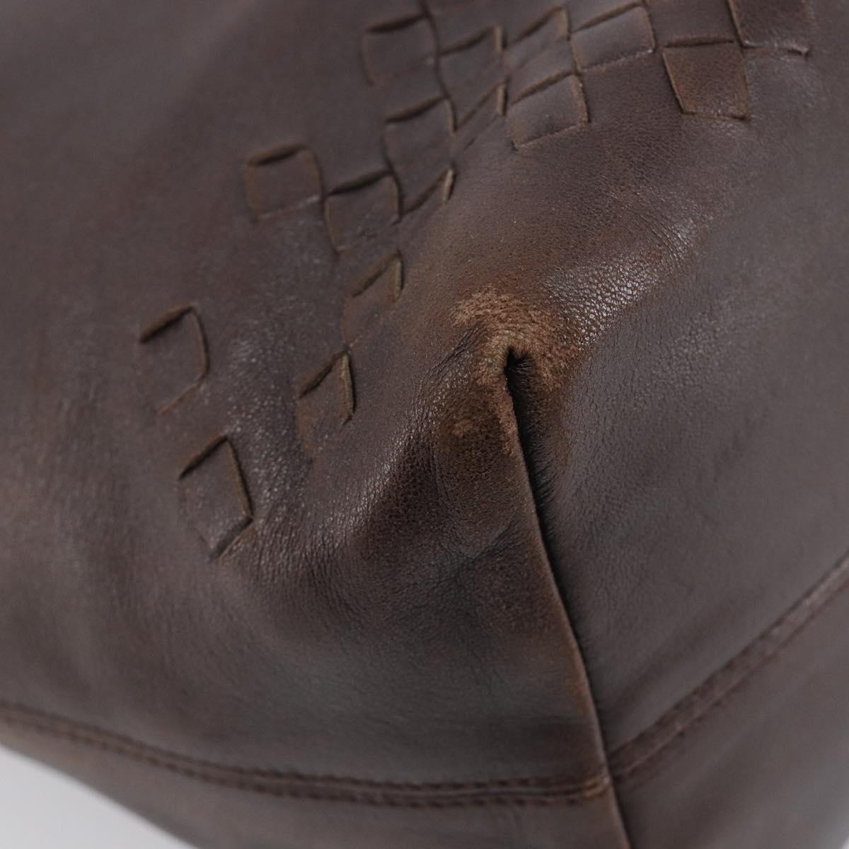 Bottega Veneta INTRECCIATO Hand Bag Leather Brown 131673 Auth ep17096