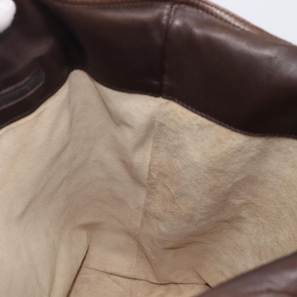 Bottega Veneta INTRECCIATO Hand Bag Leather Brown 131673 Auth ep17096
