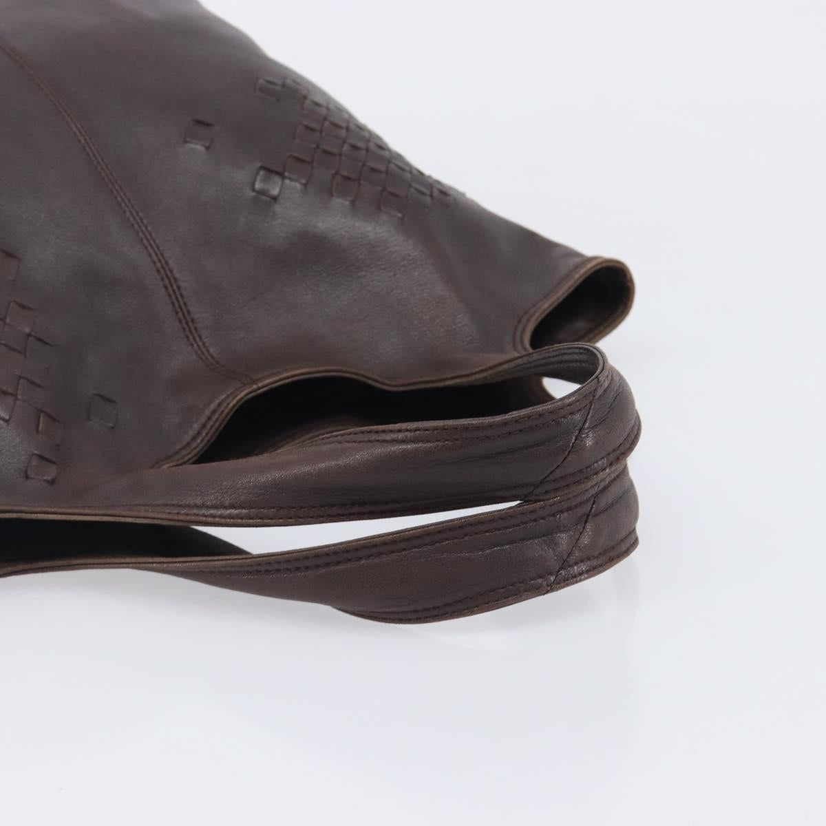 Bottega Veneta INTRECCIATO Hand Bag Leather Brown 131673 Auth ep17096