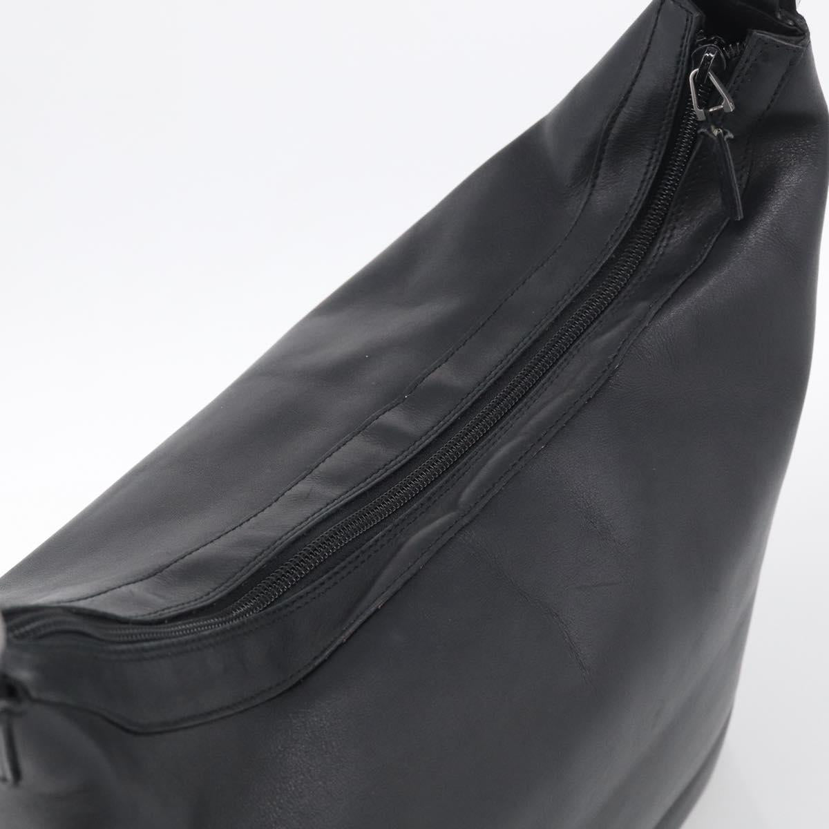 GUCCI Bamboo Tote Bag Leather Black Silver 000 0833 2853 Auth ep17106
