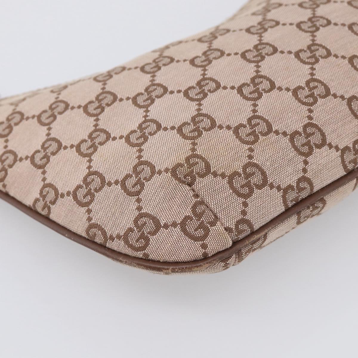 GUCCI GG Canvas Hand Bag Beige Silver 005 0813 Auth ep17109