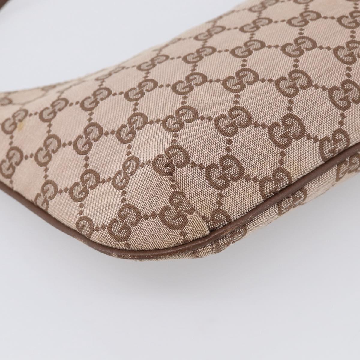 GUCCI GG Canvas Hand Bag Beige Silver 005 0813 Auth ep17109