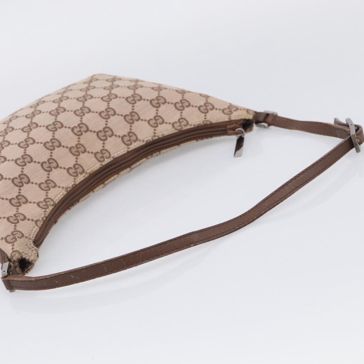 GUCCI GG Canvas Hand Bag Beige Silver 005 0813 Auth ep17109