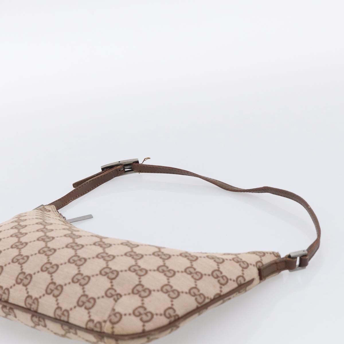 GUCCI GG Canvas Hand Bag Beige Silver 005 0813 Auth ep17109