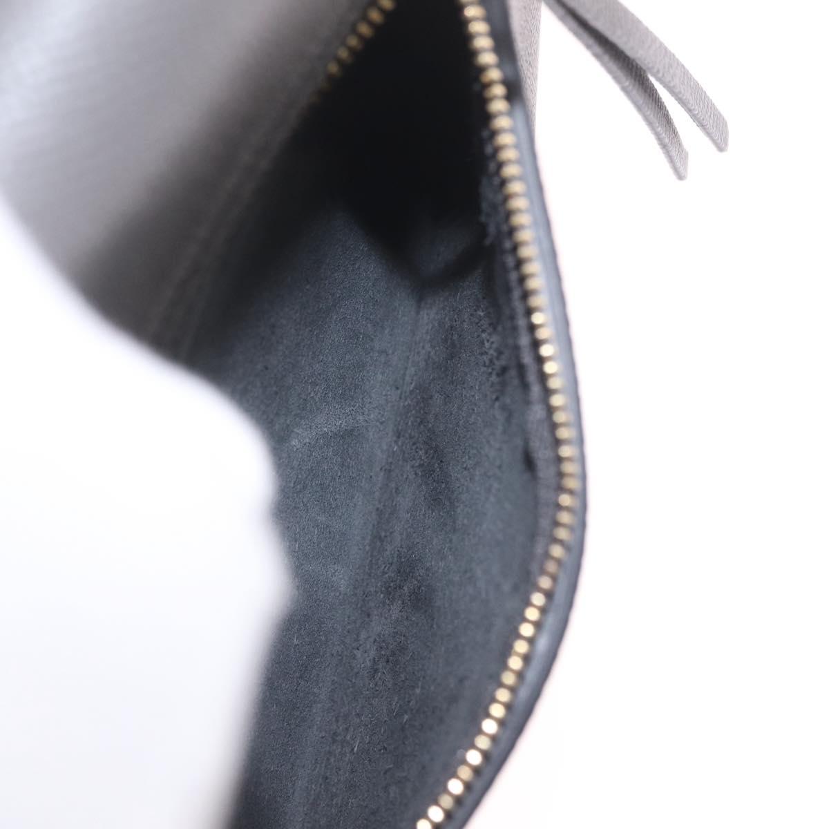 CELINE Micro Belt Hand Bag Leather 2way Gray Gold Auth ep17126V