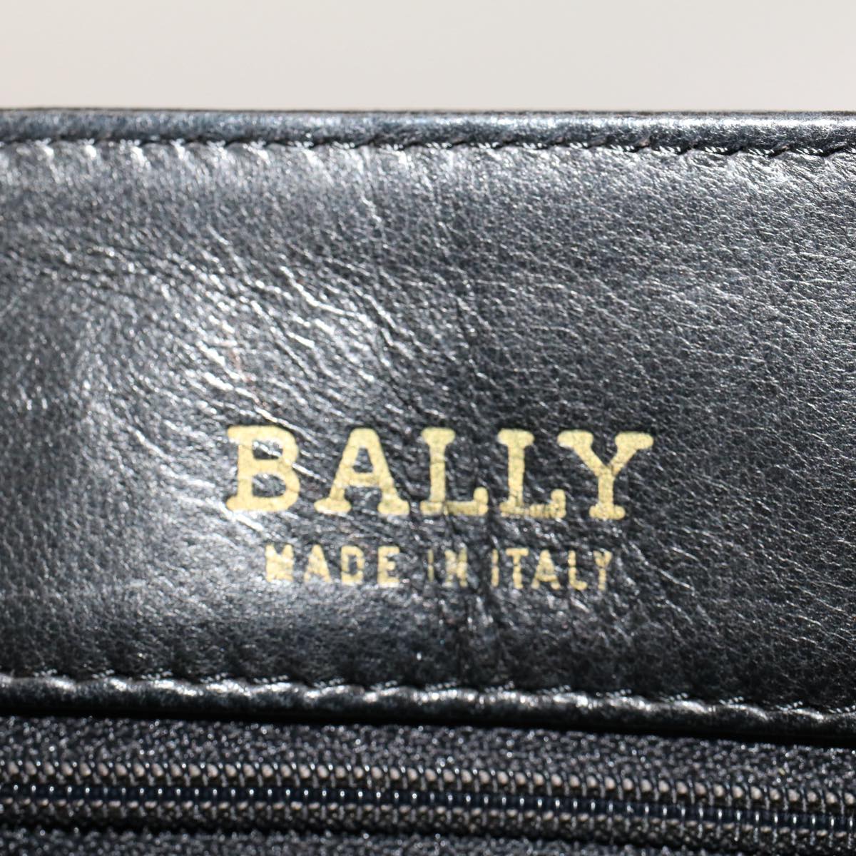 BALLY Hand Bag Leather Black Auth ep1713