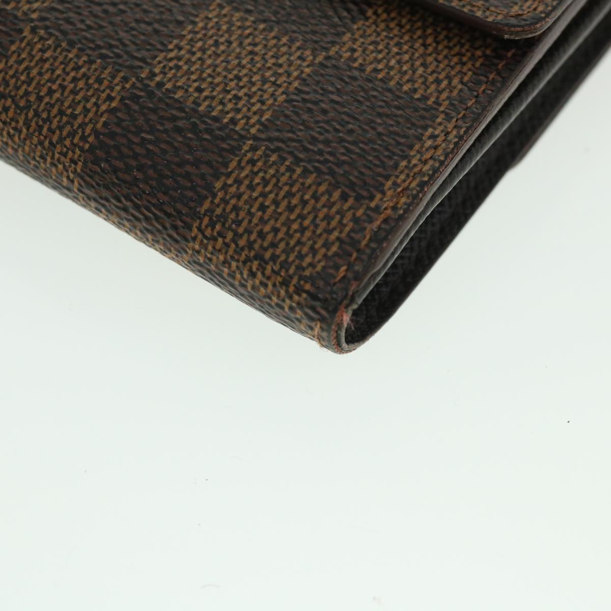 LOUIS VUITTON Damier Ebene Porte Monnaie Billets Cartes N61652 LV Auth ep1721