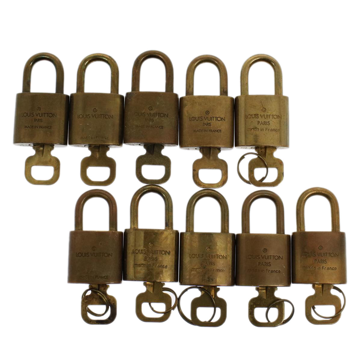 LOUIS VUITTON Padlock 10set Gold Tone LV Auth ep1723