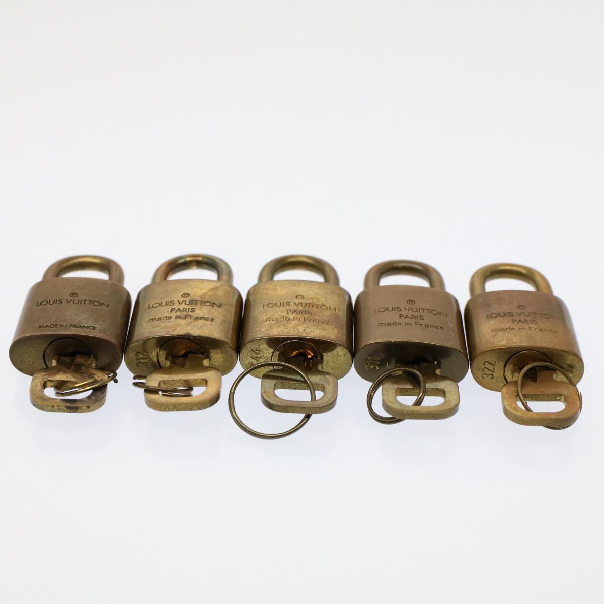 LOUIS VUITTON Padlock 10set Gold Tone LV Auth ep1723