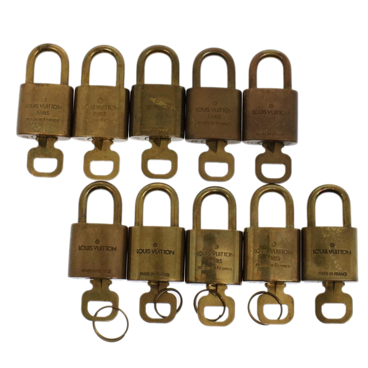 LOUIS VUITTON Padlock 10set Gold Tone LV Auth ep1724