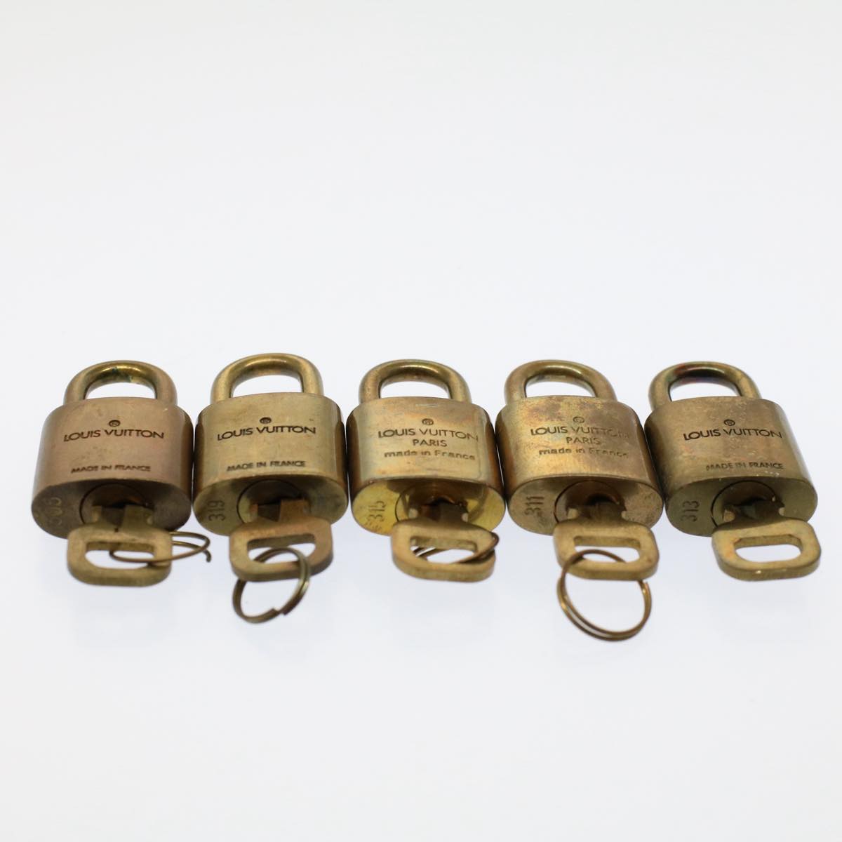 LOUIS VUITTON Padlock 10set Gold Tone LV Auth ep1724