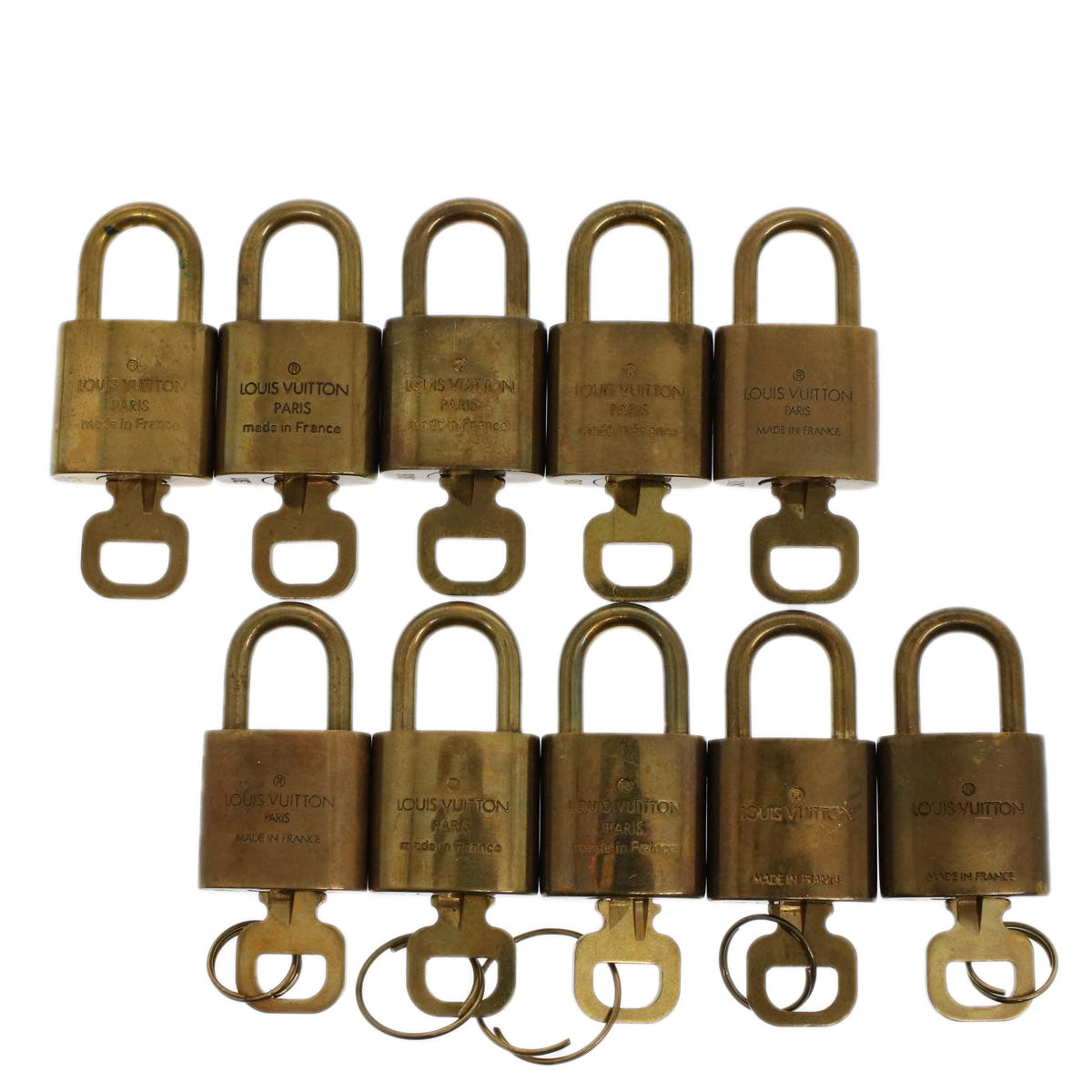 LOUIS VUITTON Padlock 10set Gold Tone LV Auth ep1725