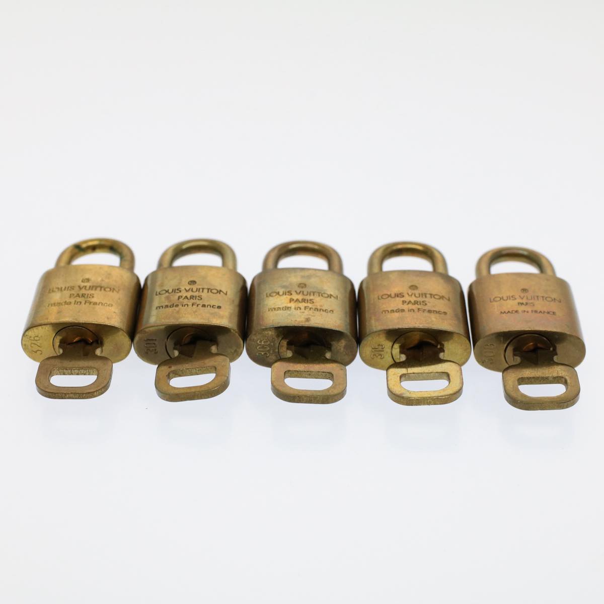 LOUIS VUITTON Padlock 10set Gold Tone LV Auth ep1725