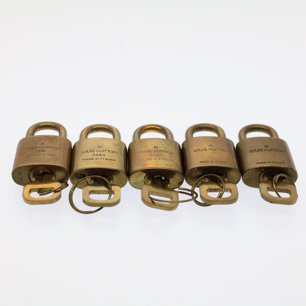 LOUIS VUITTON Padlock 10set Gold Tone LV Auth ep1725