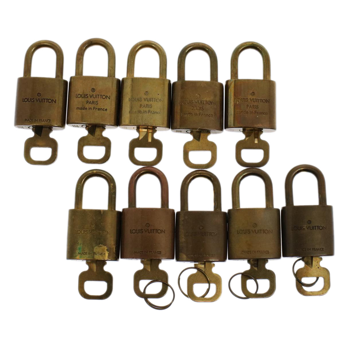 LOUIS VUITTON Padlock 10set Gold Tone LV Auth ep1728