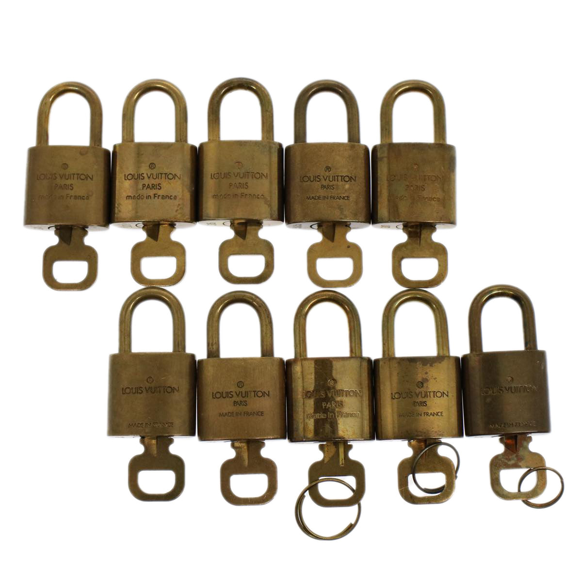 LOUIS VUITTON Padlock 10set Gold Tone LV Auth ep1729