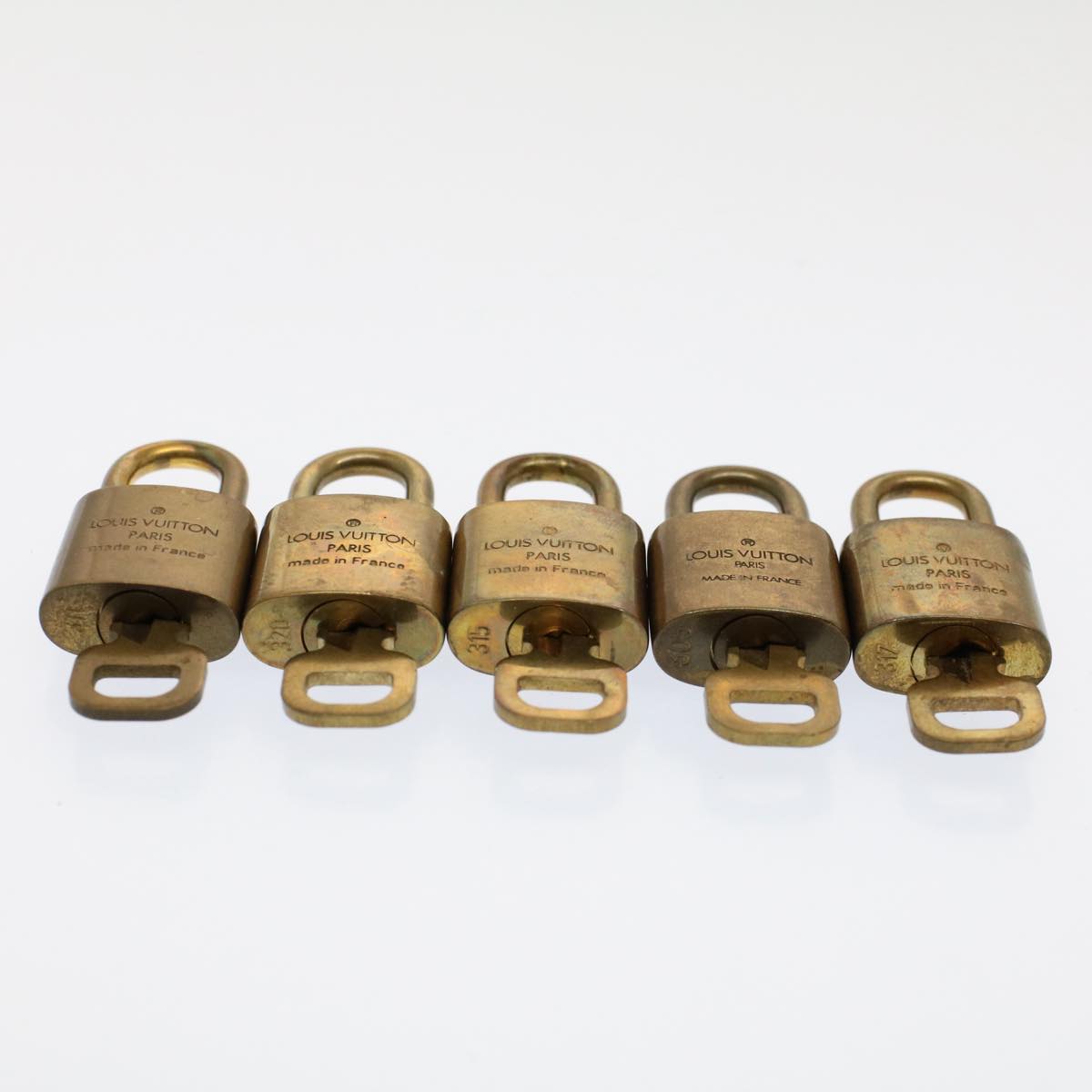 LOUIS VUITTON Padlock 10set Gold Tone LV Auth ep1729