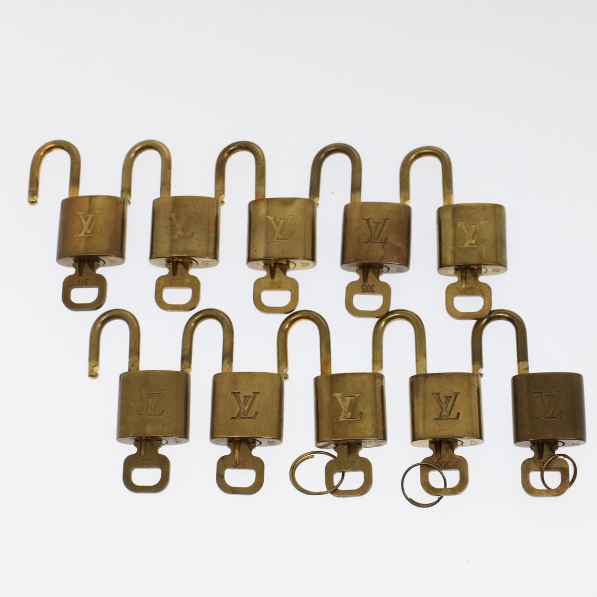 LOUIS VUITTON Padlock 10set Gold Tone LV Auth ep1729